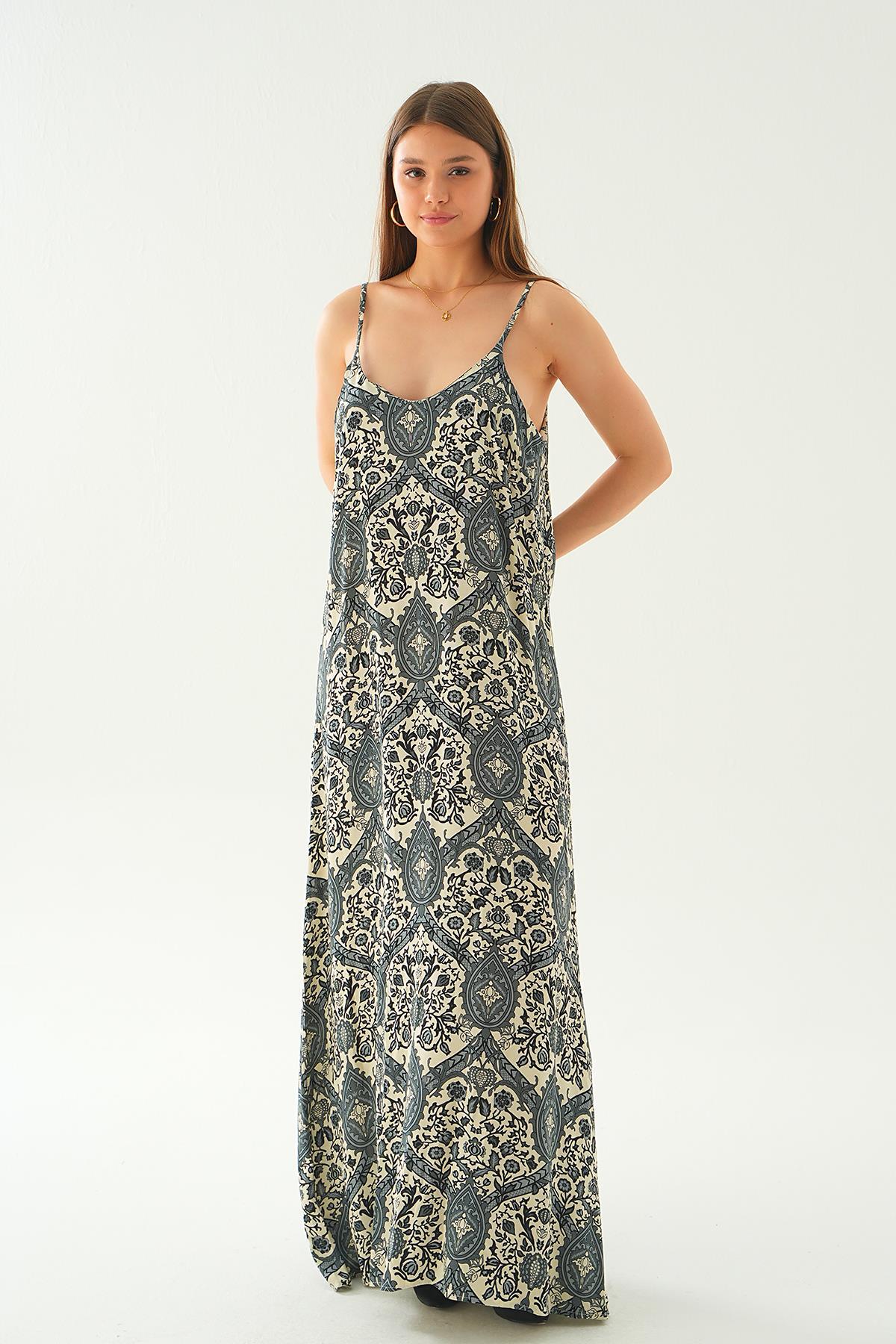 Siyah Ön Arka V Yaka Elbise 200 - 2