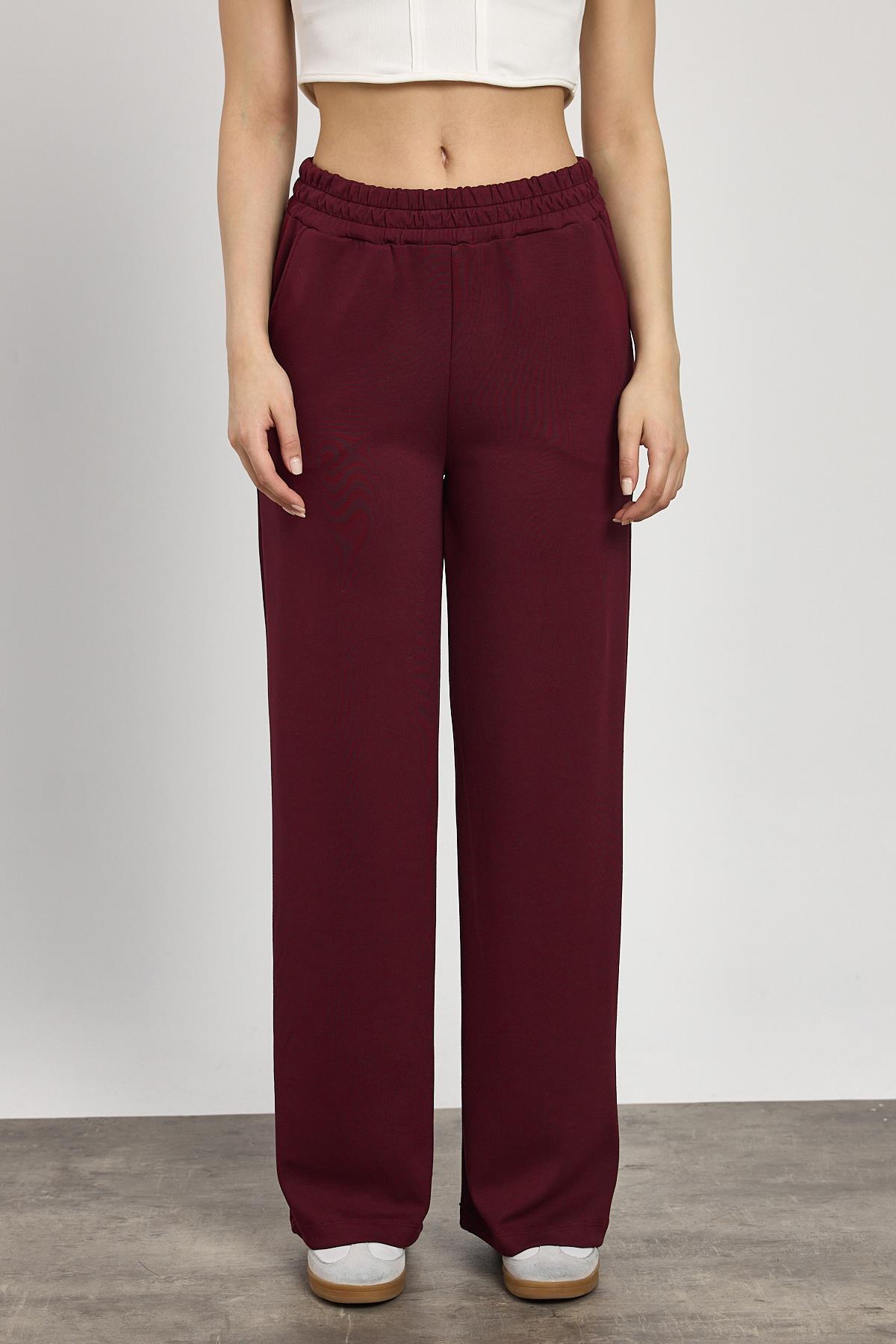 Bordo Bel Lastik Geniş Paça Oysho Eşofman 2001 - 2