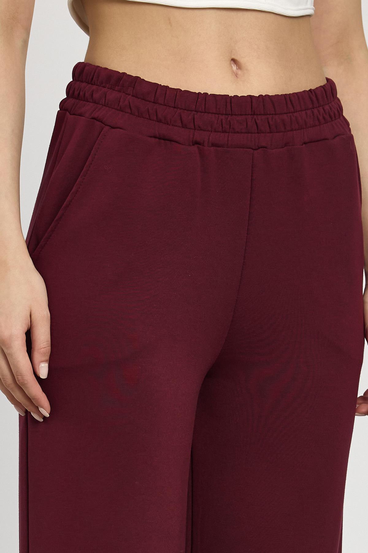 Bordo Bel Lastik Geniş Paça Oysho Eşofman 2001 - 4