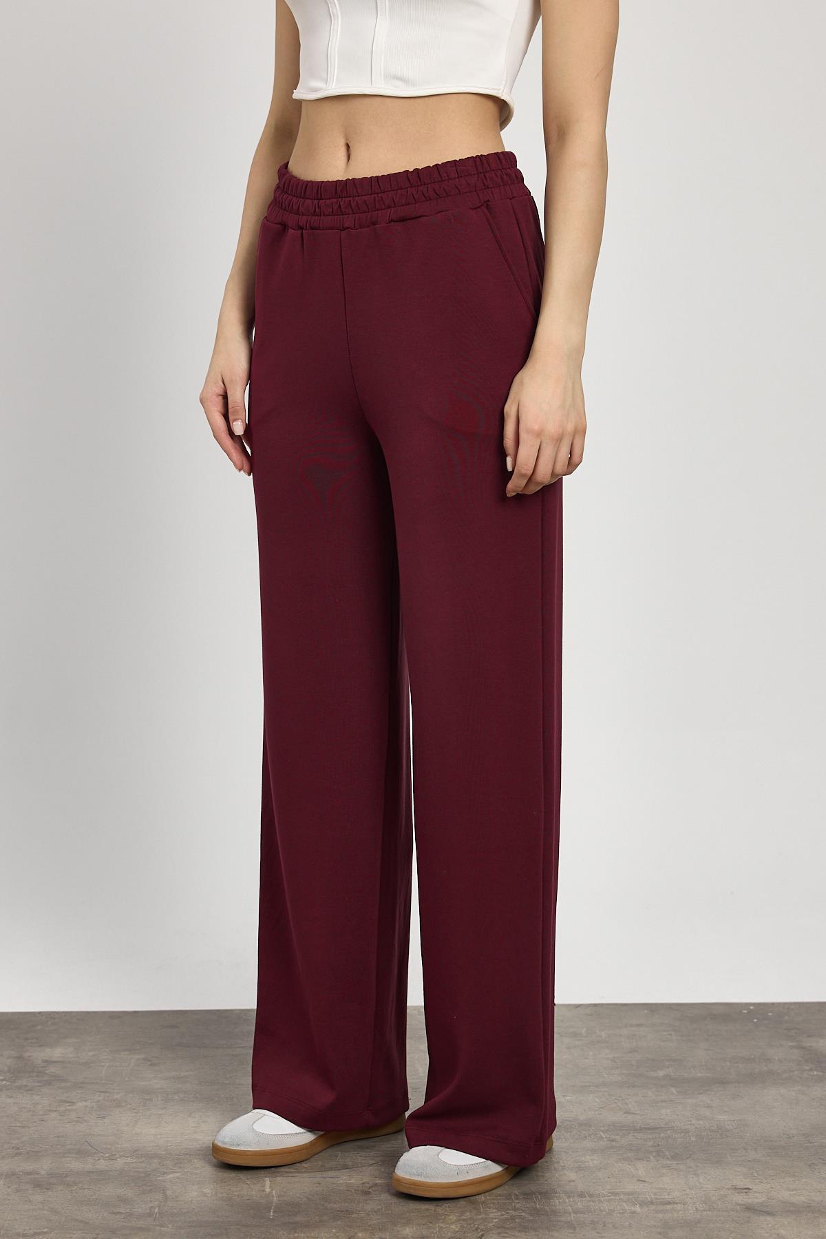 Bordo Bel Lastik Geniş Paça Oysho Eşofman 2001 - 8