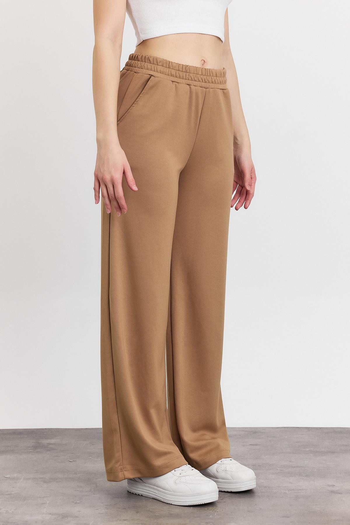 2001 Bel Lastik Geniş Paça Eşofman Camel - 2