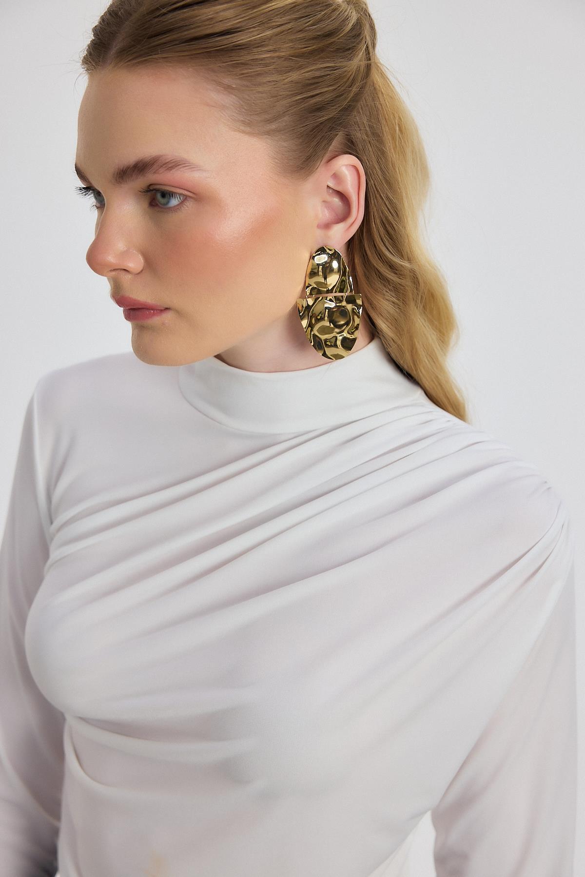 20059 Büzgü Detay Sandy Bluz Beyaz - 4