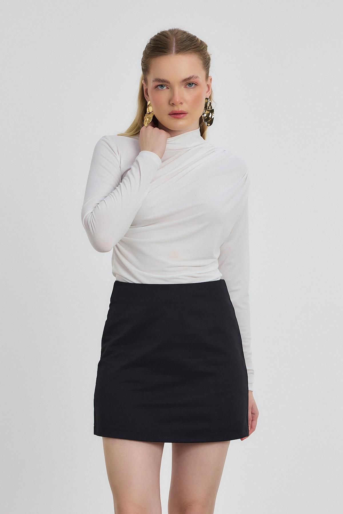 20059 Büzgü Detay Sandy Bluz Beyaz - 8