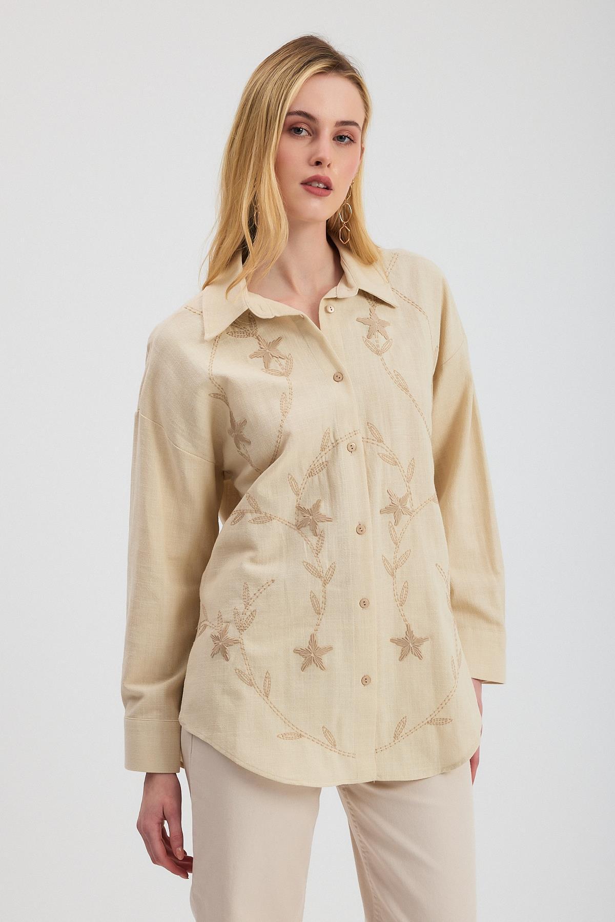 Taş Çiçek Nakışlı Gömlek 2006 - 7