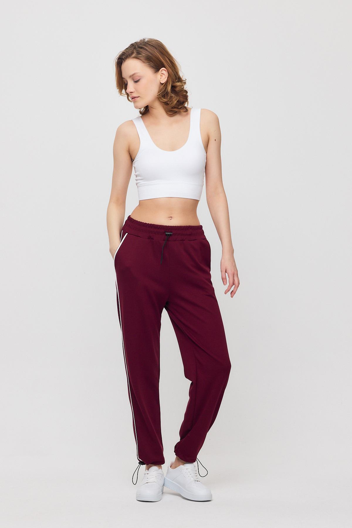 2009 Ara Biye Detay Eşofman Bordo-Beyaz - 7