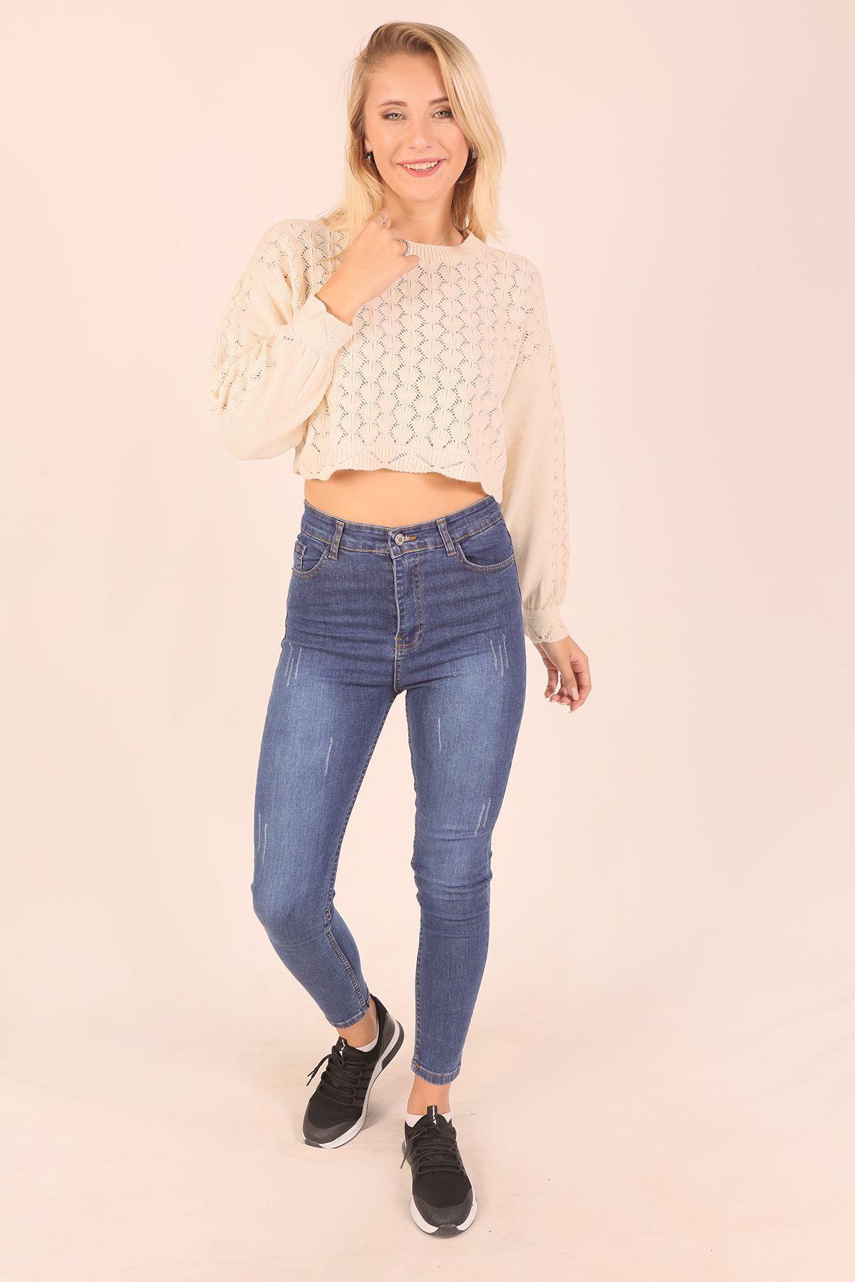 20131 İşlemeli Kazak Bej - 5