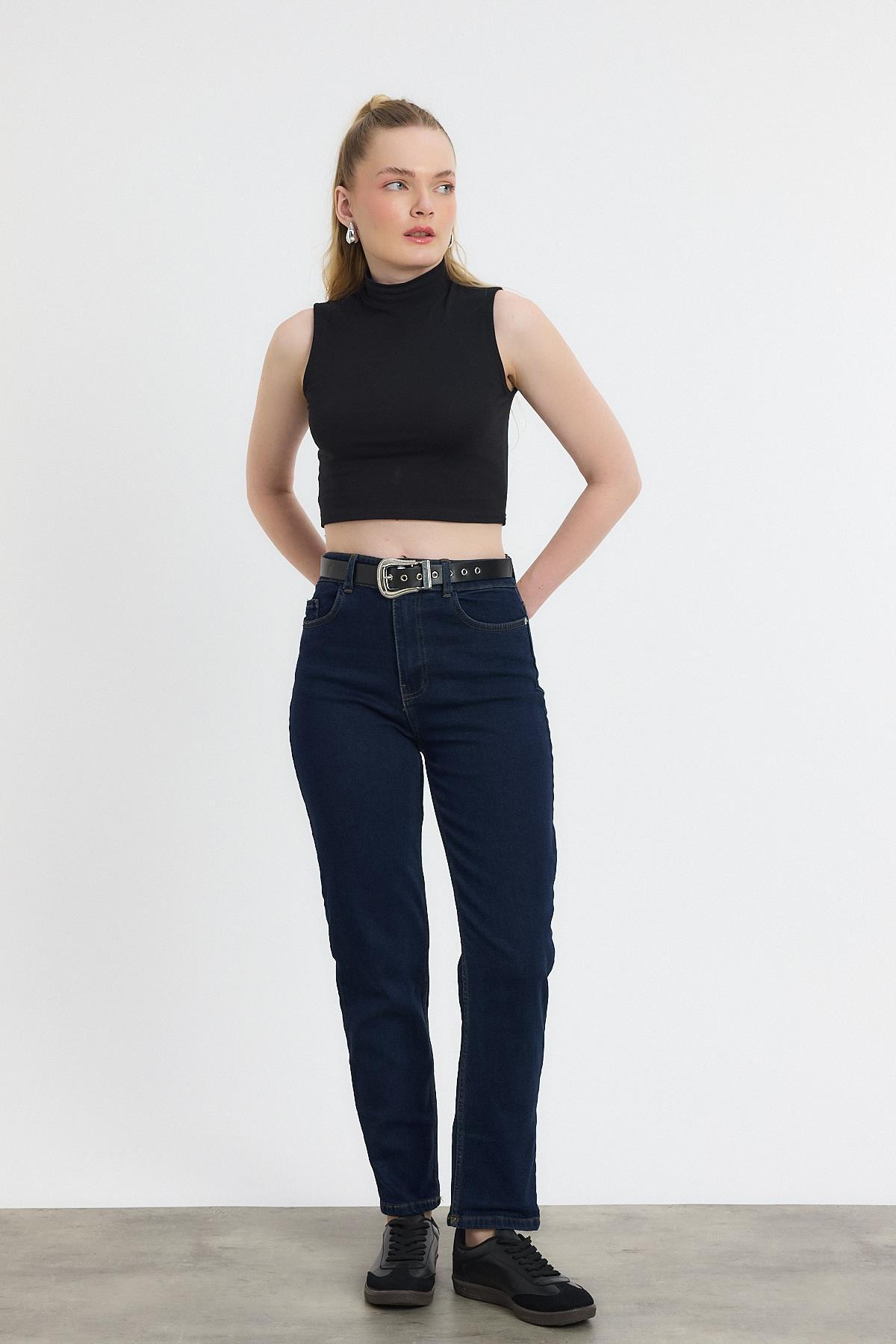 Koyu Mavi Kemer Detay Jean 2015 - 6