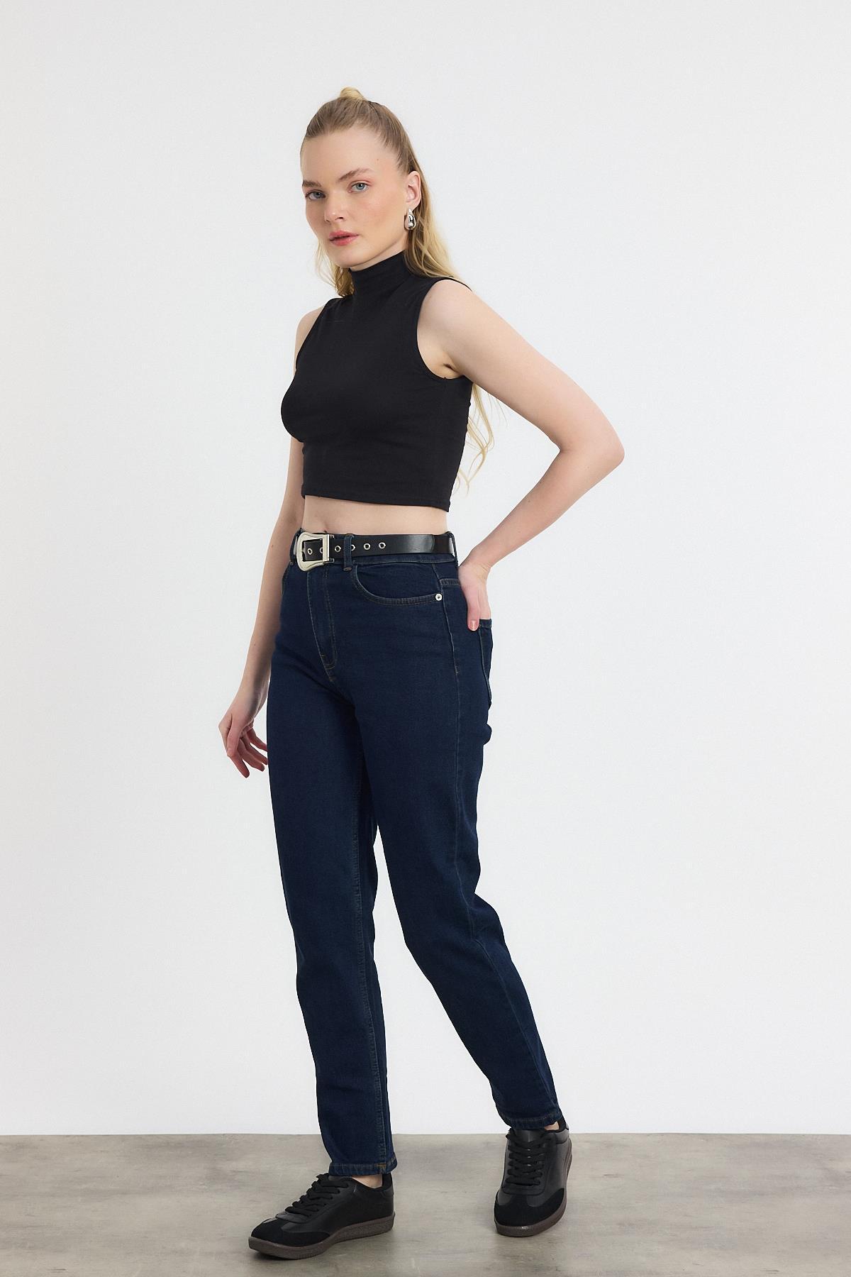 Koyu Mavi Kemer Detay Jean 2015 - 8