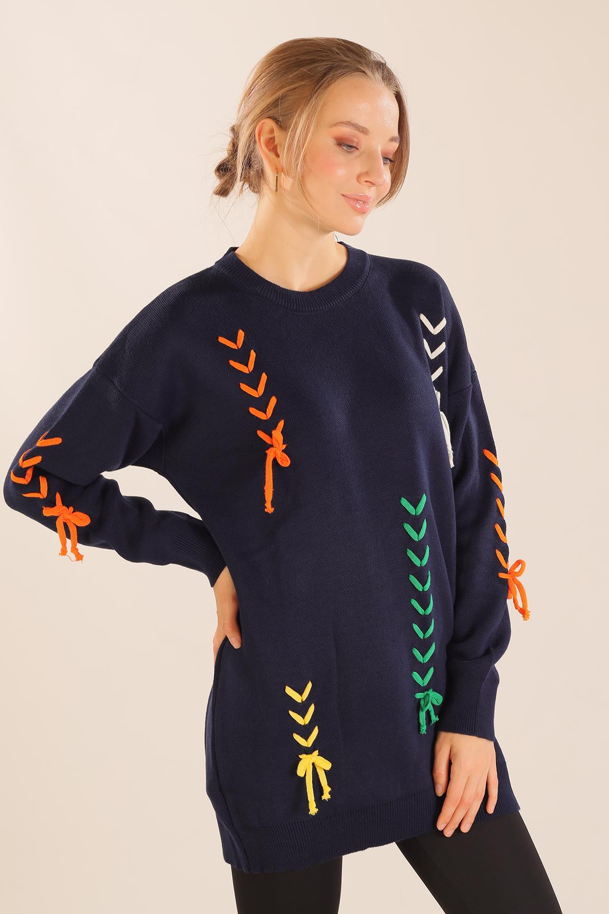 Laci İp Nakışlı Kazak 2024 - 6