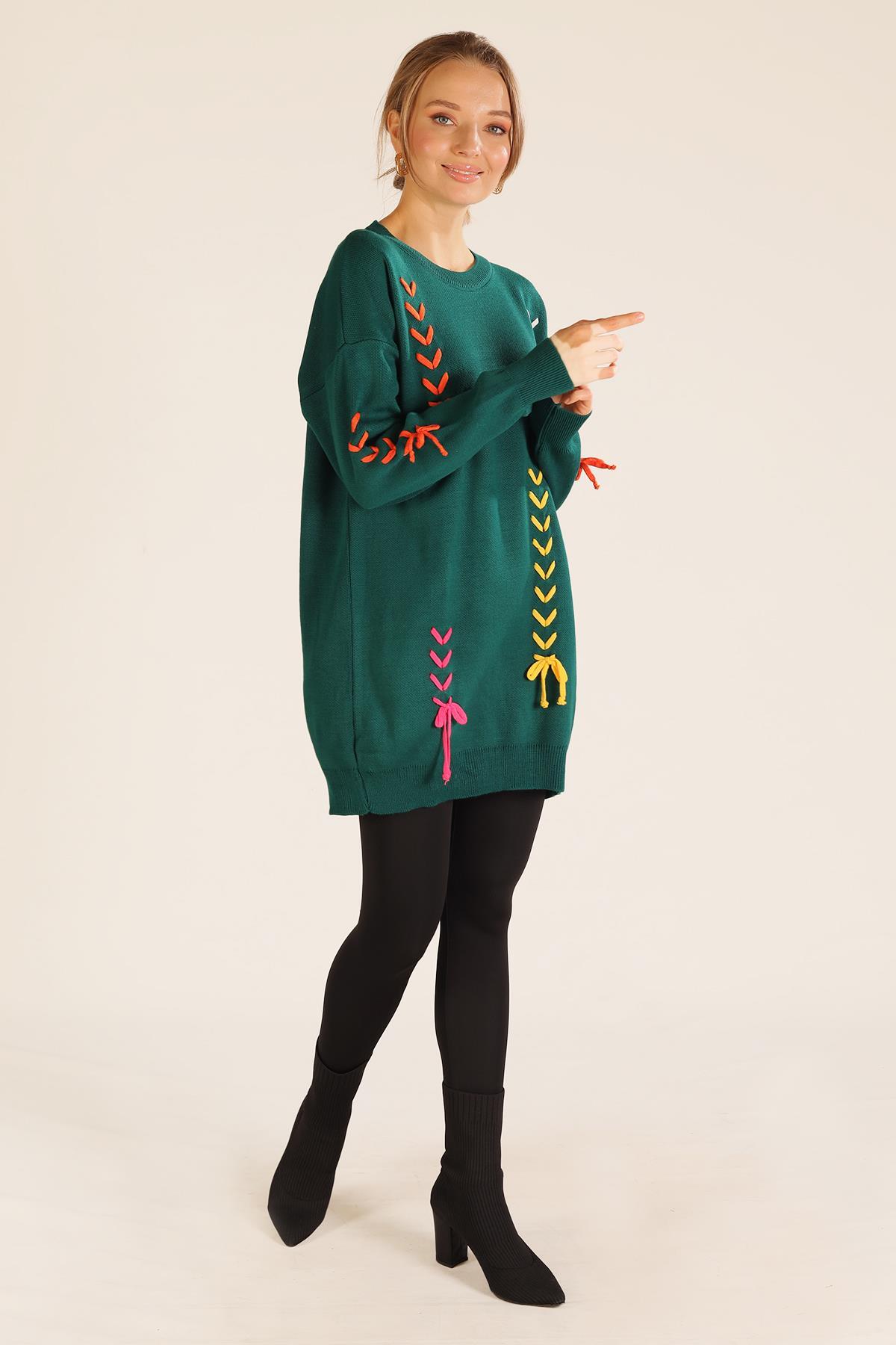 Nefti İp Nakışlı Kazak 2024 - 3