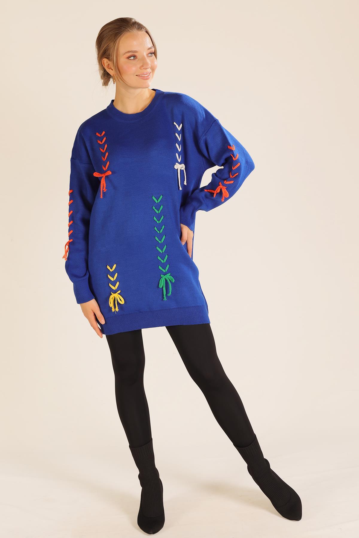 Saks İp Nakışlı Kazak 2024 - 7