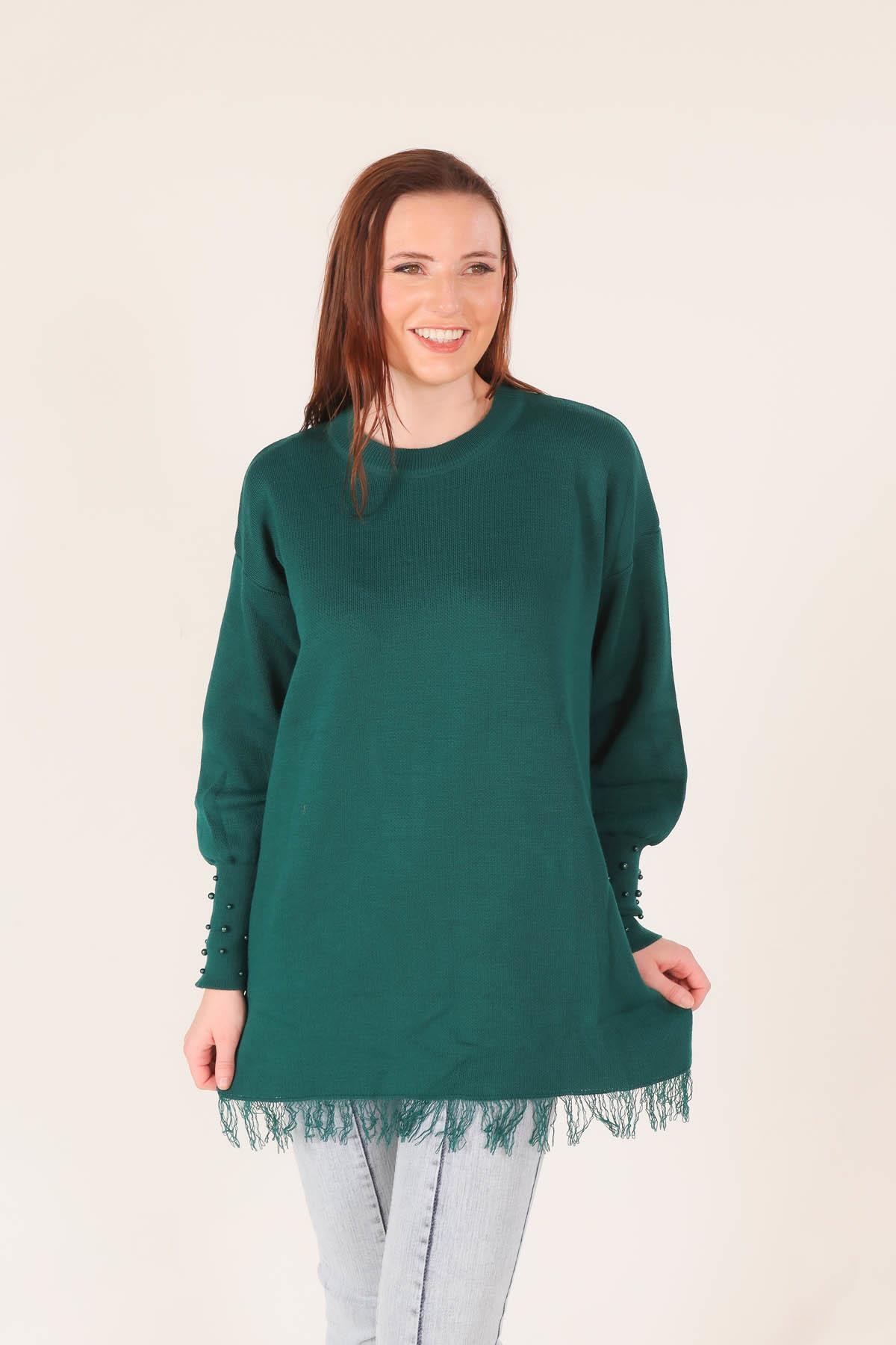 Nefti Eteği Saçaklı İnci Detay Kazak 2028 - 3