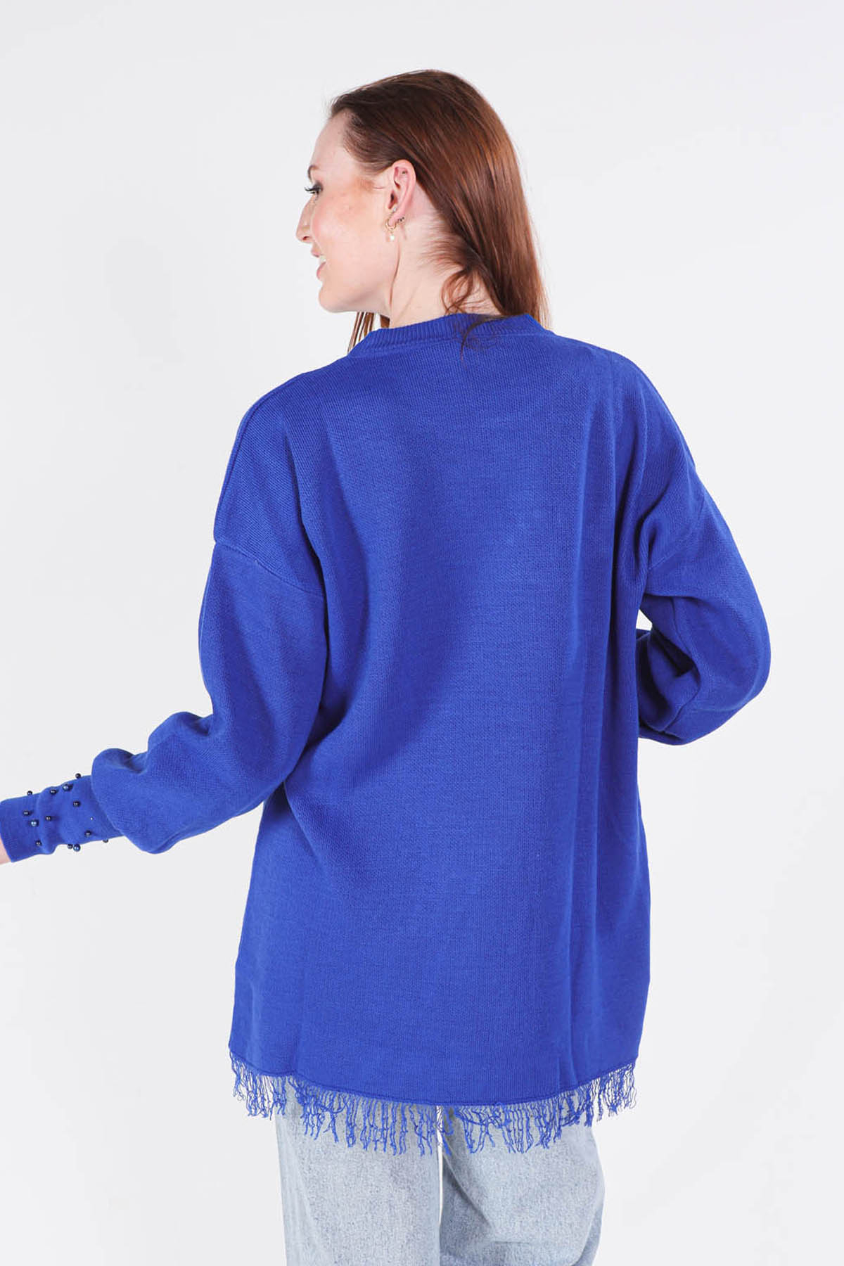 Saks Eteği Saçaklı İnci Detay Kazak 2028 - 3