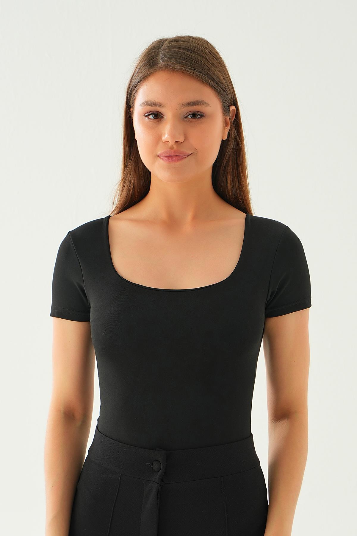 2034 çıtçıt detay bluz Siyah - 6