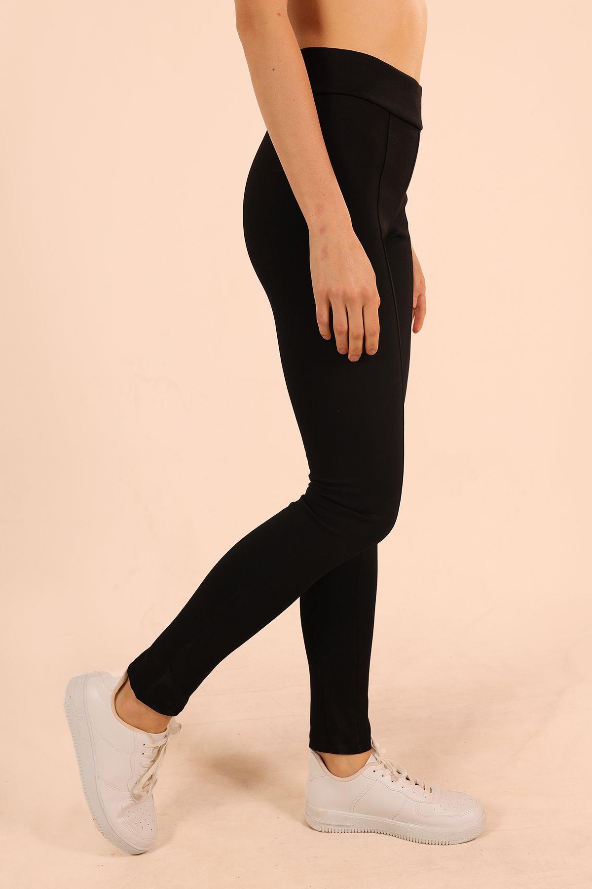 Siyah Önü Çımalı Tayt 2057 - 4