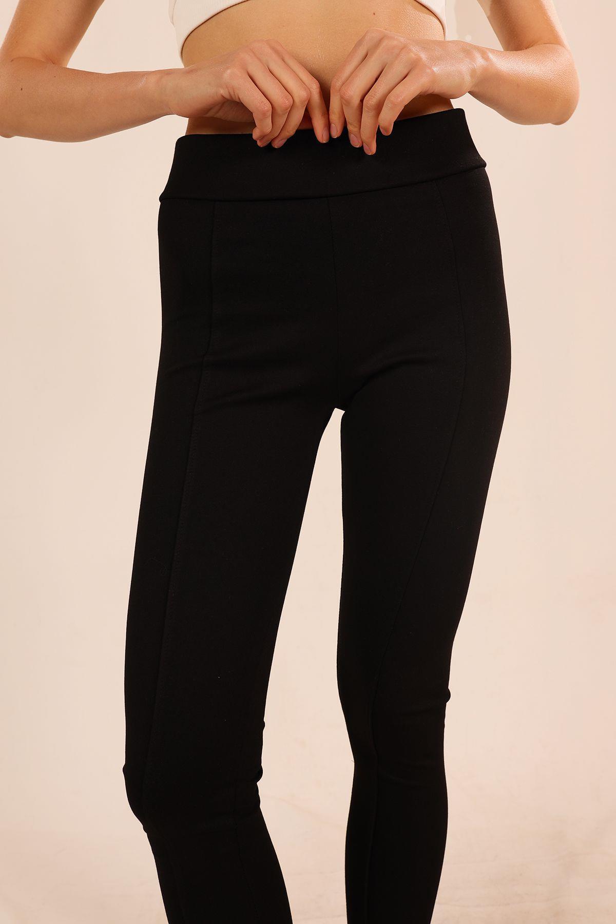 Siyah Önü Çımalı Tayt 2057 - 6