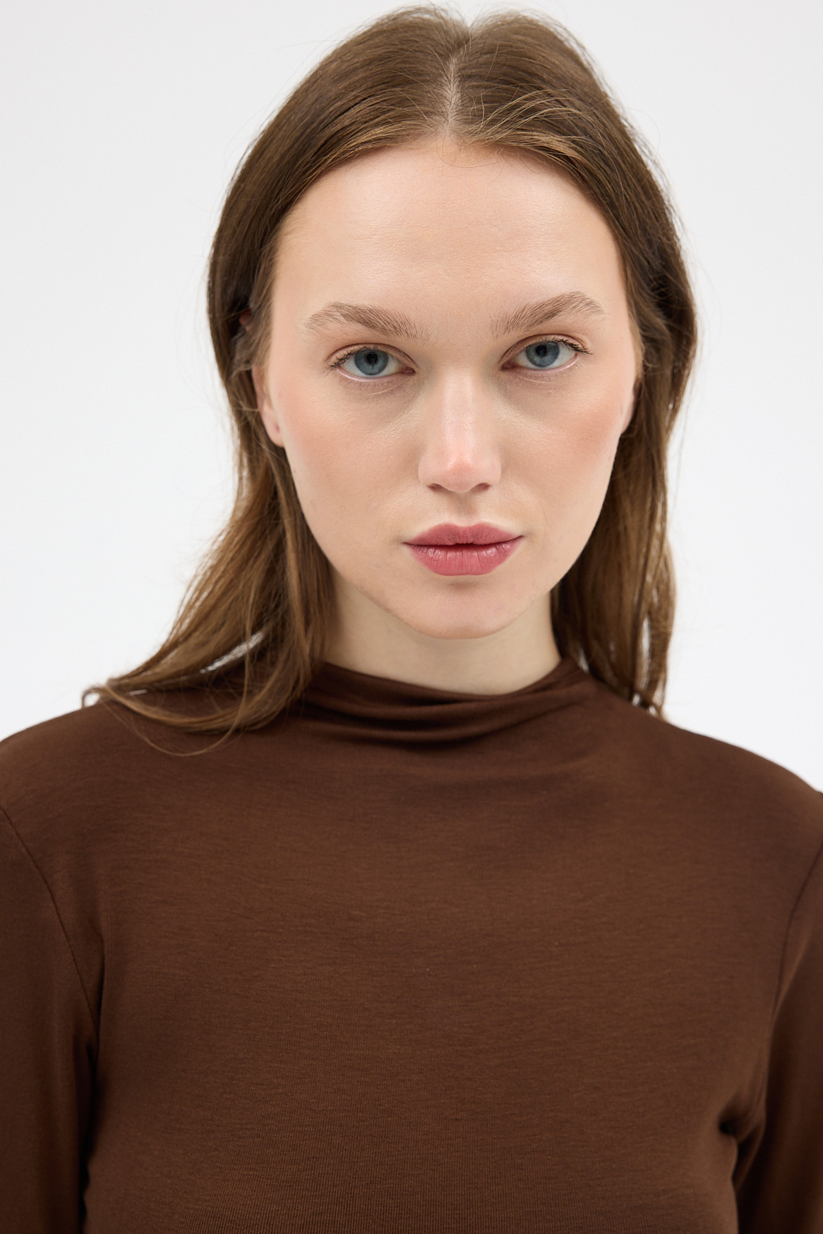 Kahve Yarım Boğaz Uzun Kollu Body 2069 - RAYS