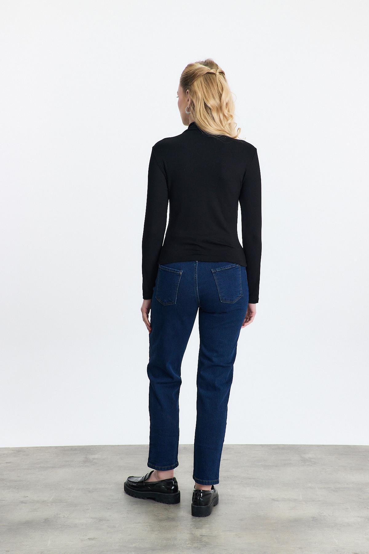 Siyah Yarım Boğaz Uzun Kollu Body 2069 - 5