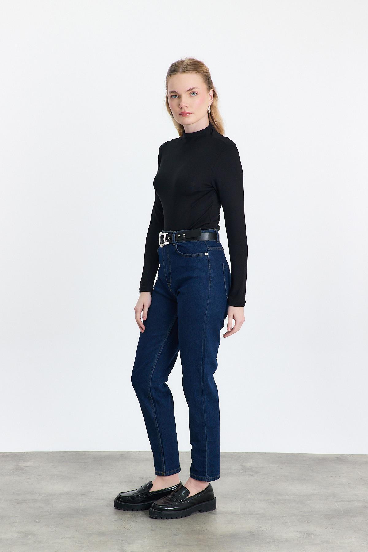 Siyah Yarım Boğaz Uzun Kollu Body 2069 - 6