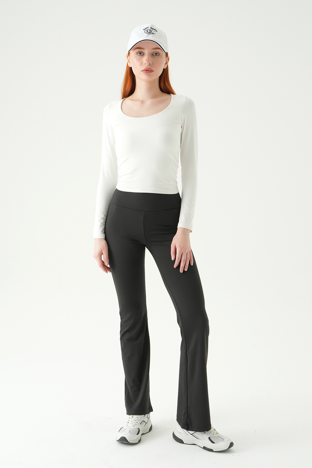 Siyah İspanyol Paça Arka Baskılı Tayt 2070 - 6