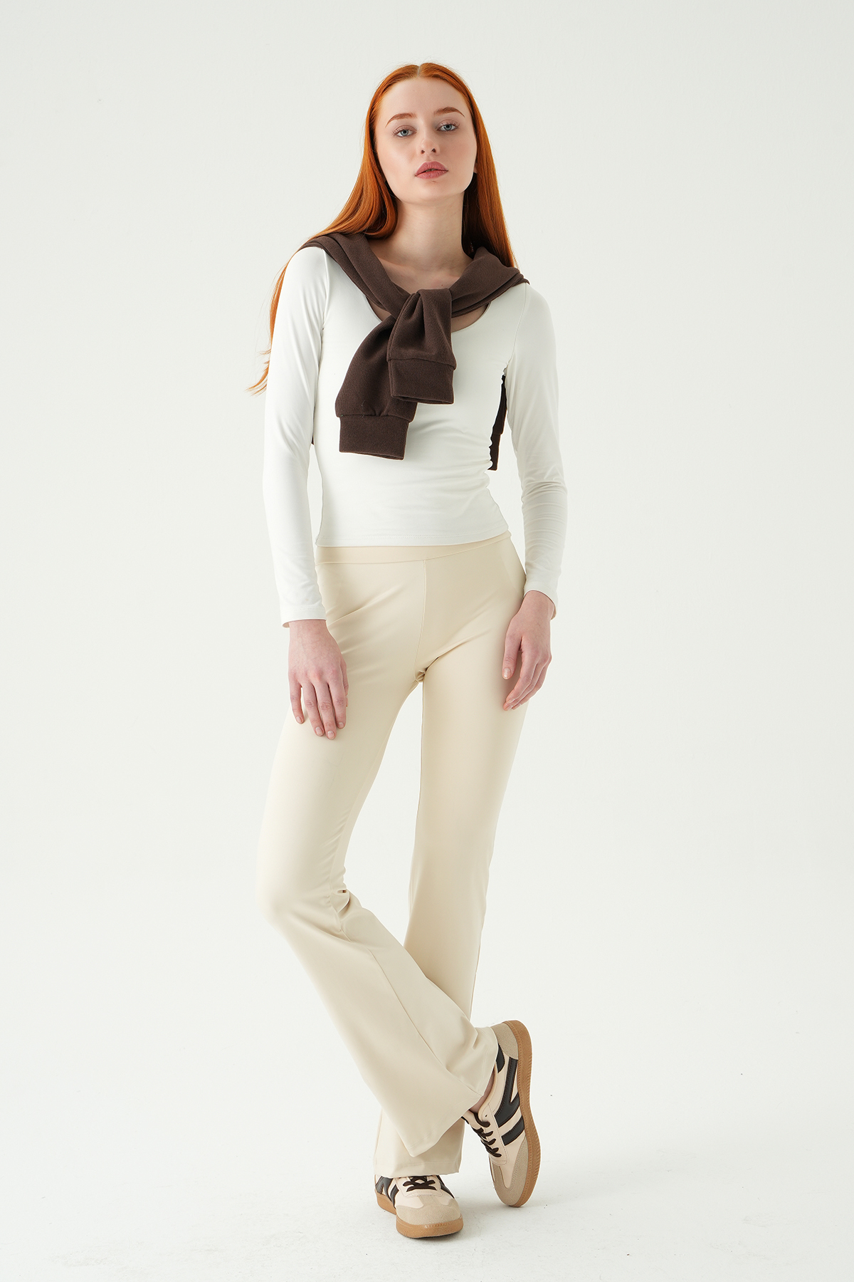 Taş İspanyol Paça Arka Baskılı Tayt 2070 - 3