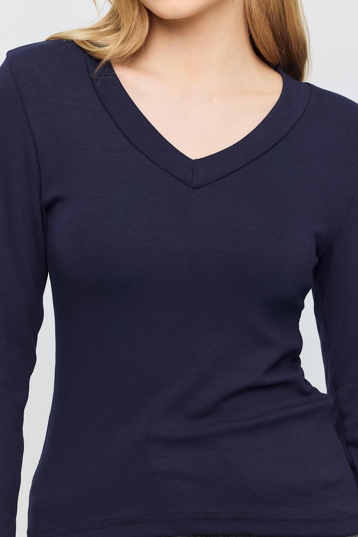 2070 V Yaka Uzun Kol Bluz Laci - RAYS