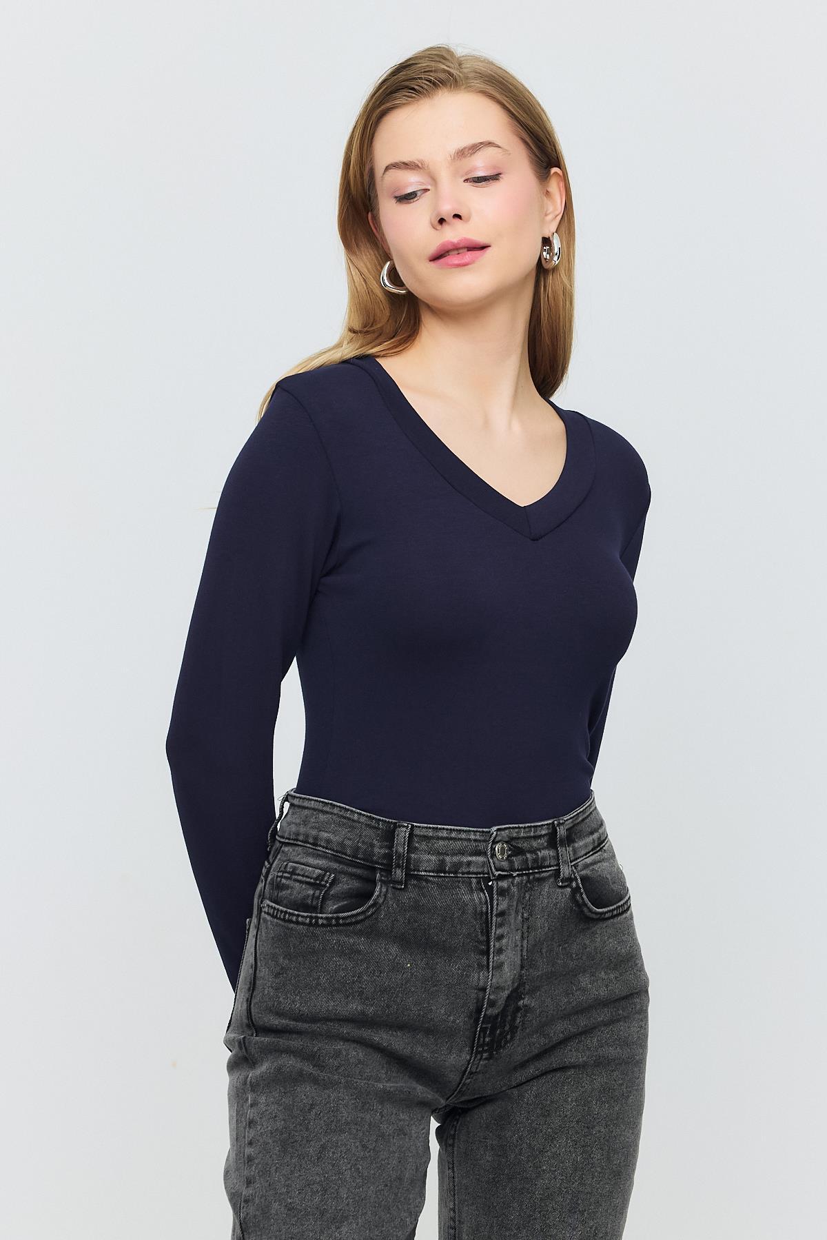 Laci V Yaka Uzun Kol Bluz 2070 - 8