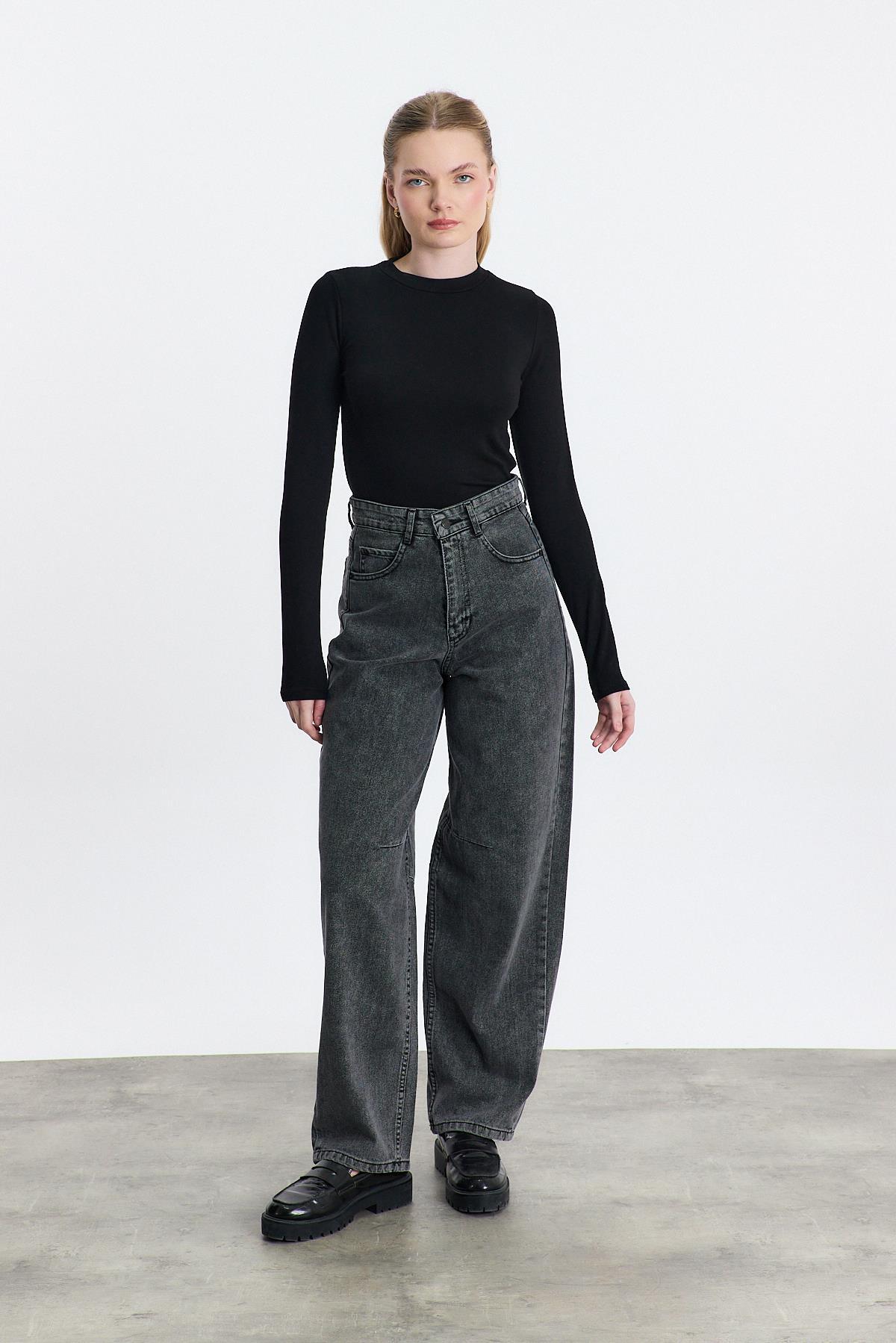 Siyah Bisiklet Yaka Uzun Kol Badi 2086 - 7