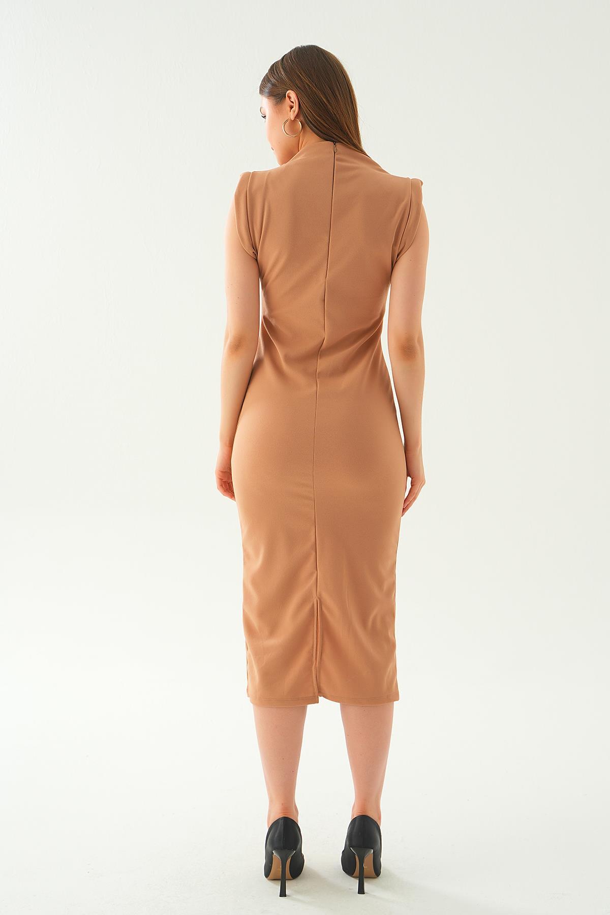 Bisküvi Gül Detay Uzun Elbise 2089 - 4