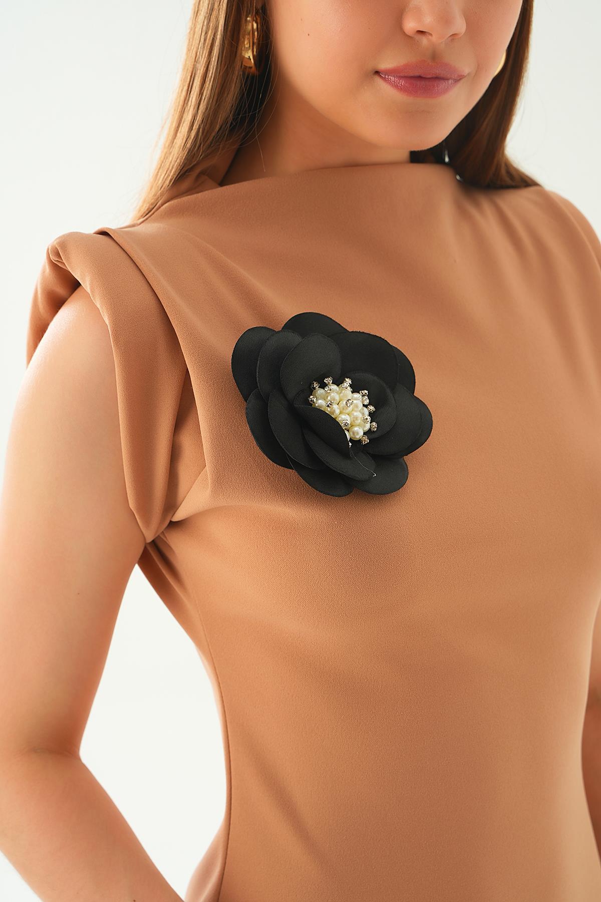 Bisküvi Gül Detay Uzun Elbise 2089 - 5