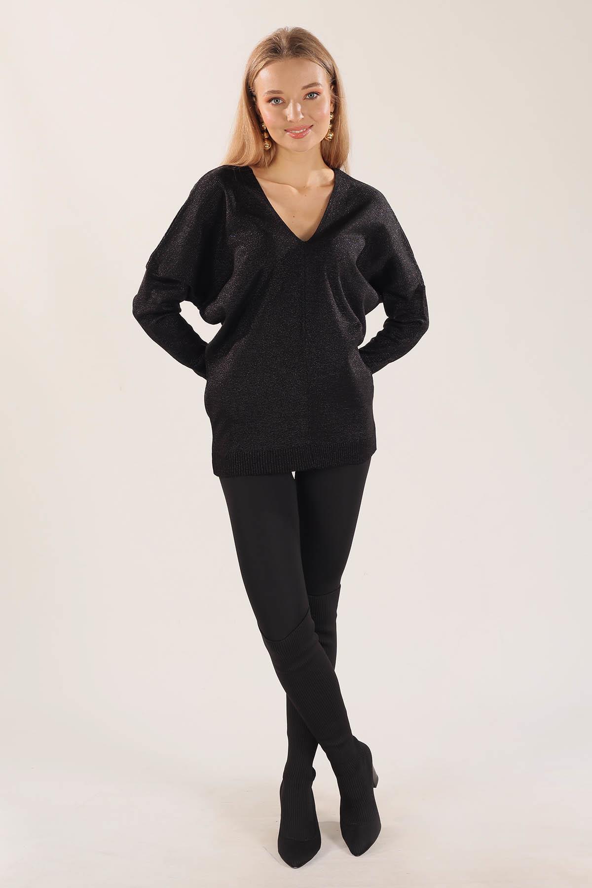 21005 V Yaka Kazak Siyah - 2