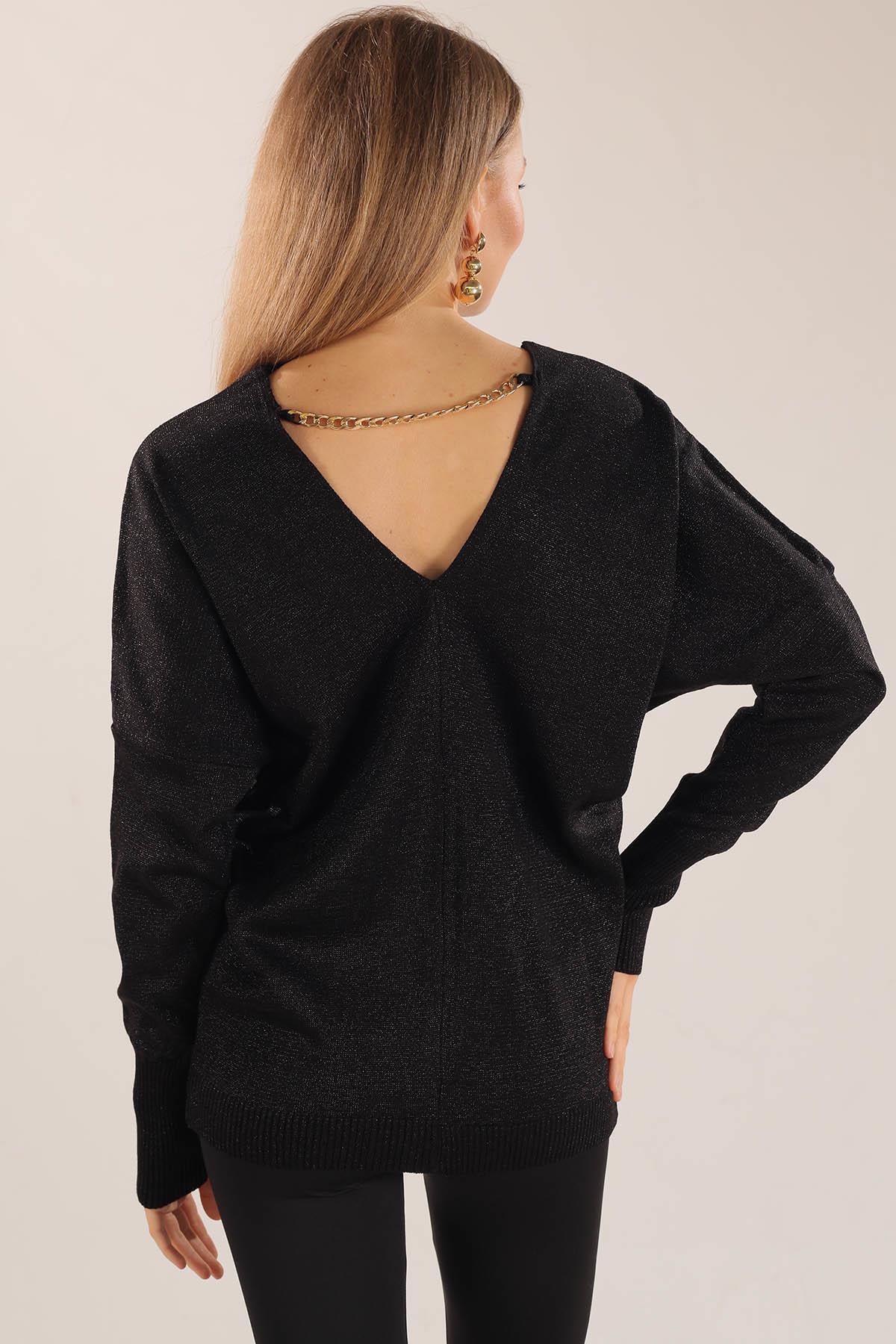 Siyah V Yaka Kazak 21005 - 5