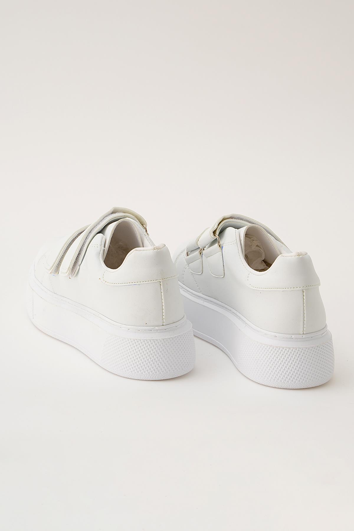 Beyaz Cırtlı Spor Ayakkabı 2101 - 3