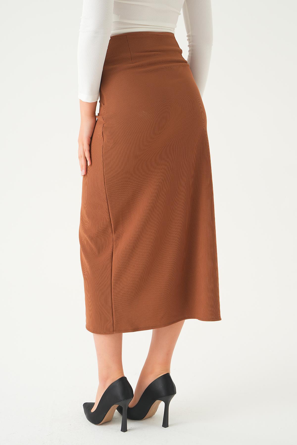 Acı Kahve Bel Toka Detay Etek 21033 - 4