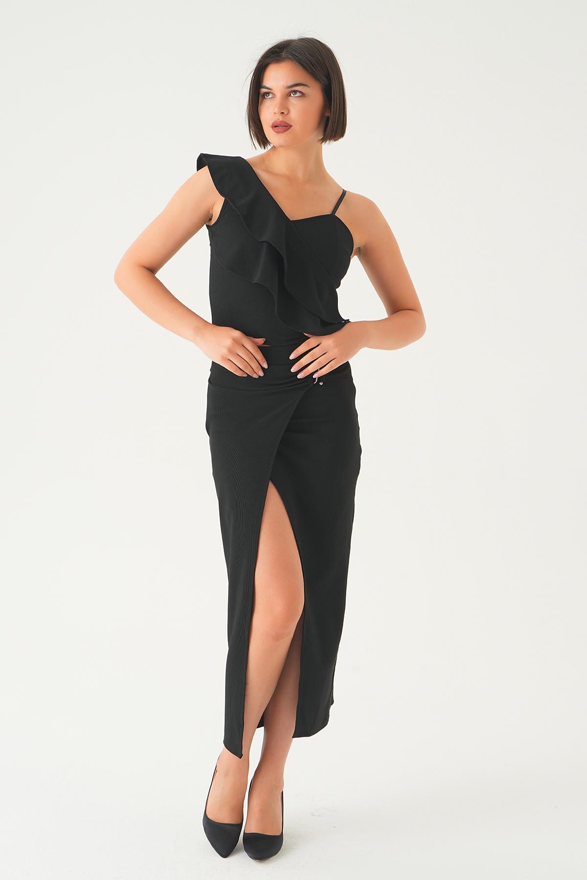 21033 Bel Toka Detay Etek Siyah - 2