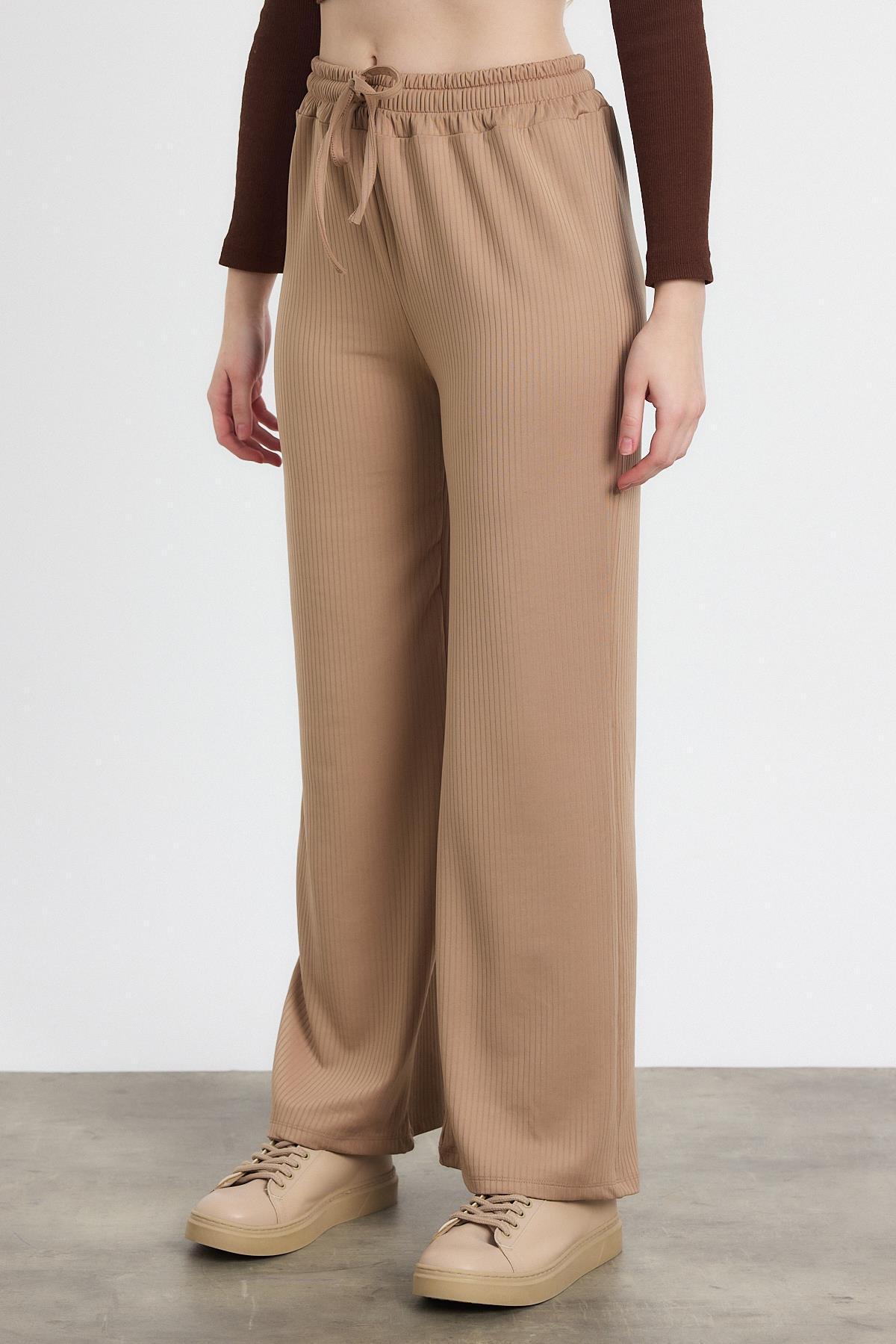2111 Bel Lastikli Pantolon Bej - 3