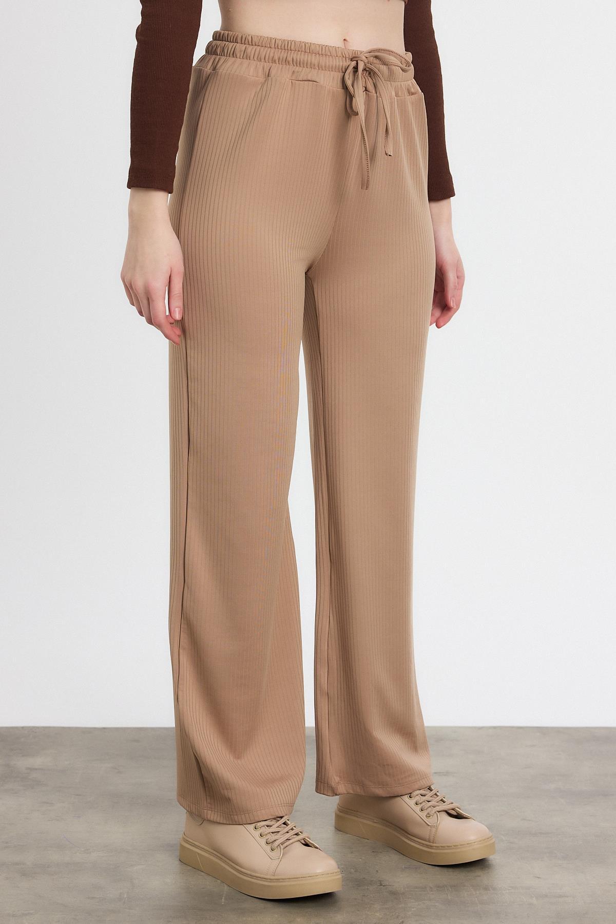 2111 Bel Lastikli Pantolon Bej - 2