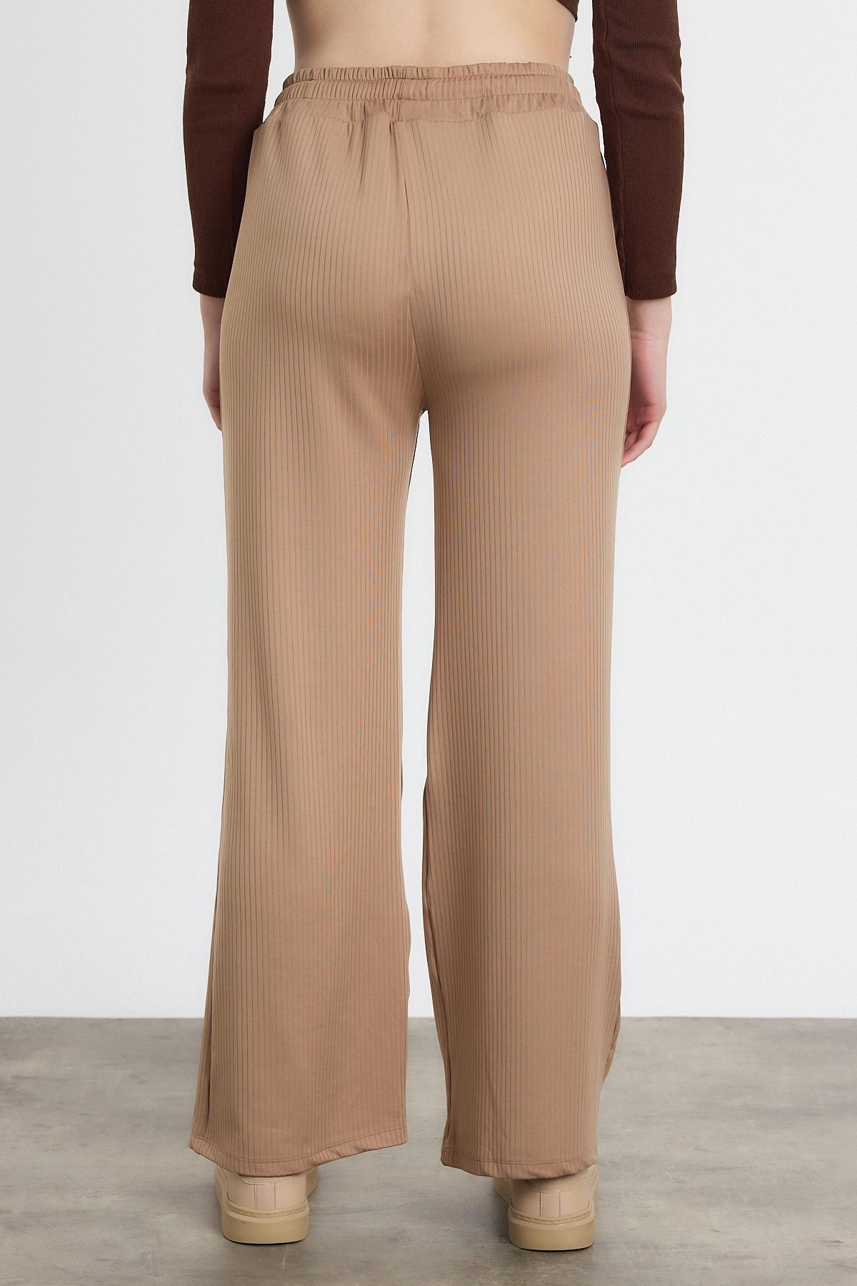 Bej Bel Lastikli Pantolon 2111 - 5