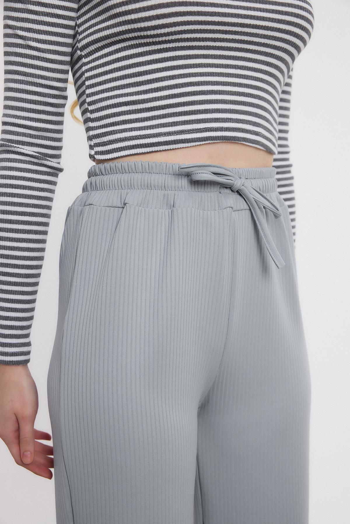 2111 Bel Lastikli Pantolon Gri - RAYS