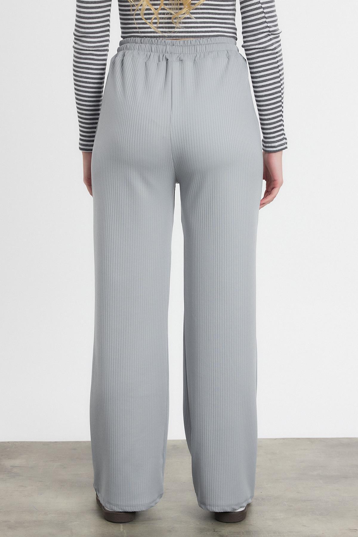 2111 Bel Lastikli Pantolon Gri - 5