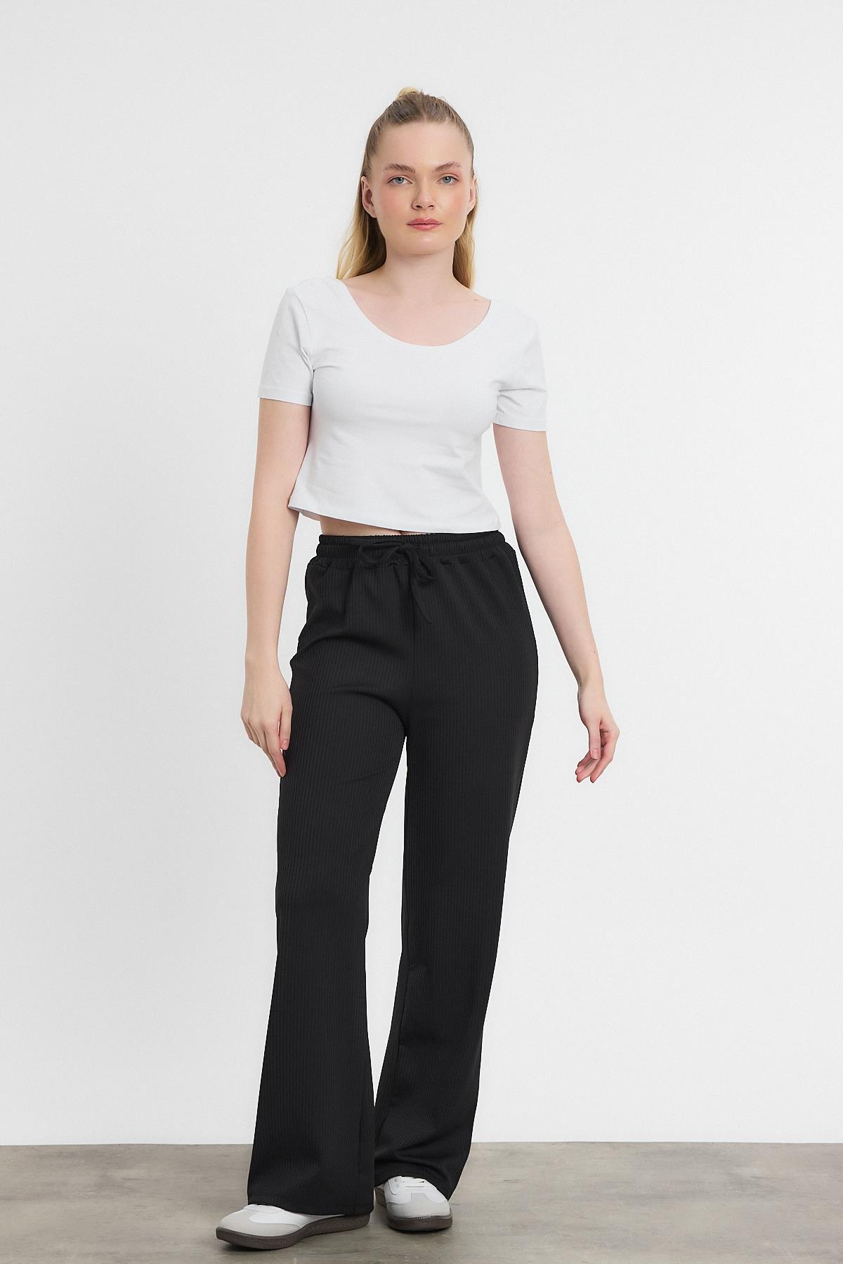 2111 Bel Lastikli Pantolon Siyah - 6