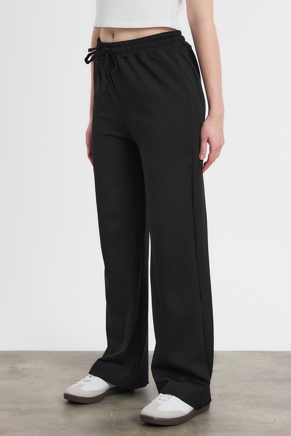 2111 Bel Lastikli Pantolon Siyah - 2