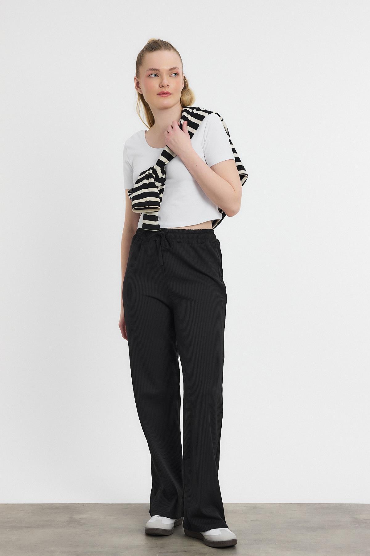 2111 Bel Lastikli Pantolon Siyah - 8