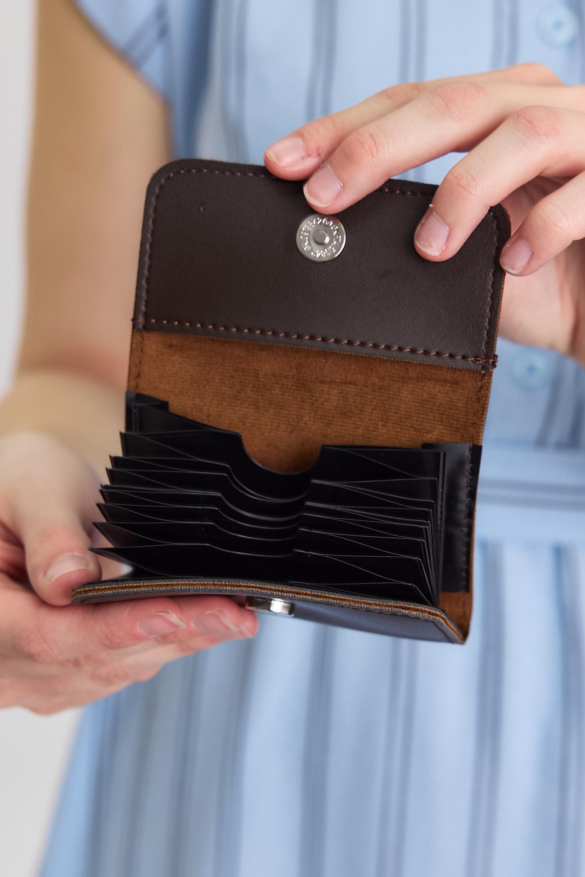 2121 Rays Baskı Cüzdan Kahve - 4