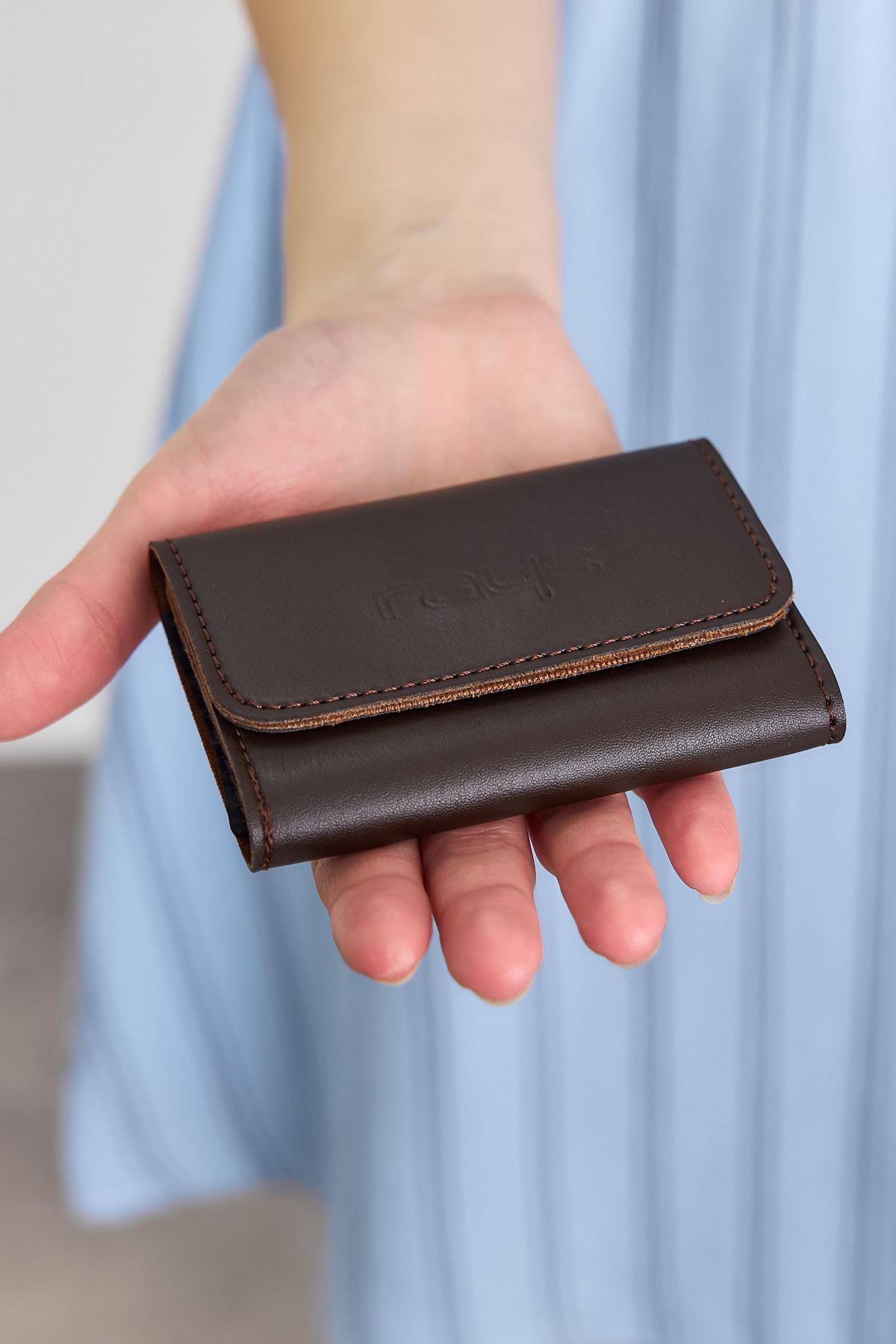 2121 Rays Baskı Cüzdan Kahve 