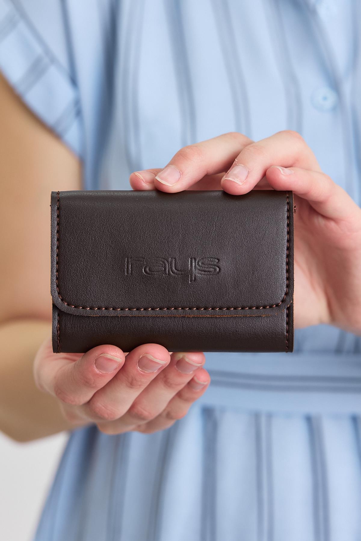 2121 Rays Baskı Cüzdan Kahve - 2