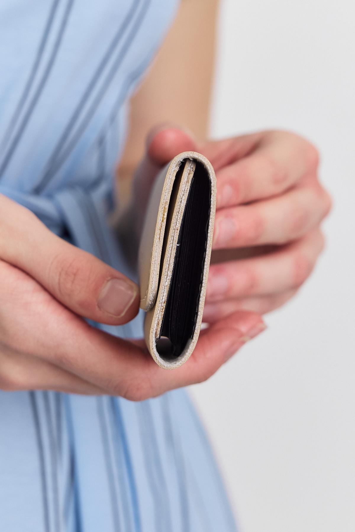 Krem Rays Baskı Cüzdan 2121 - 5