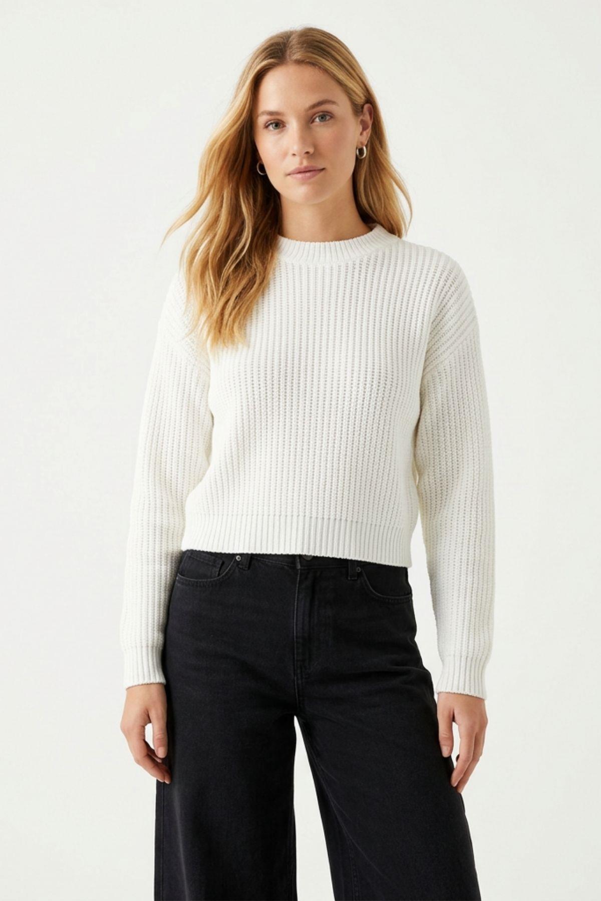 2122 Bisiklet Yaka Uzun Kol Kazak Kemik - RAYS (1)