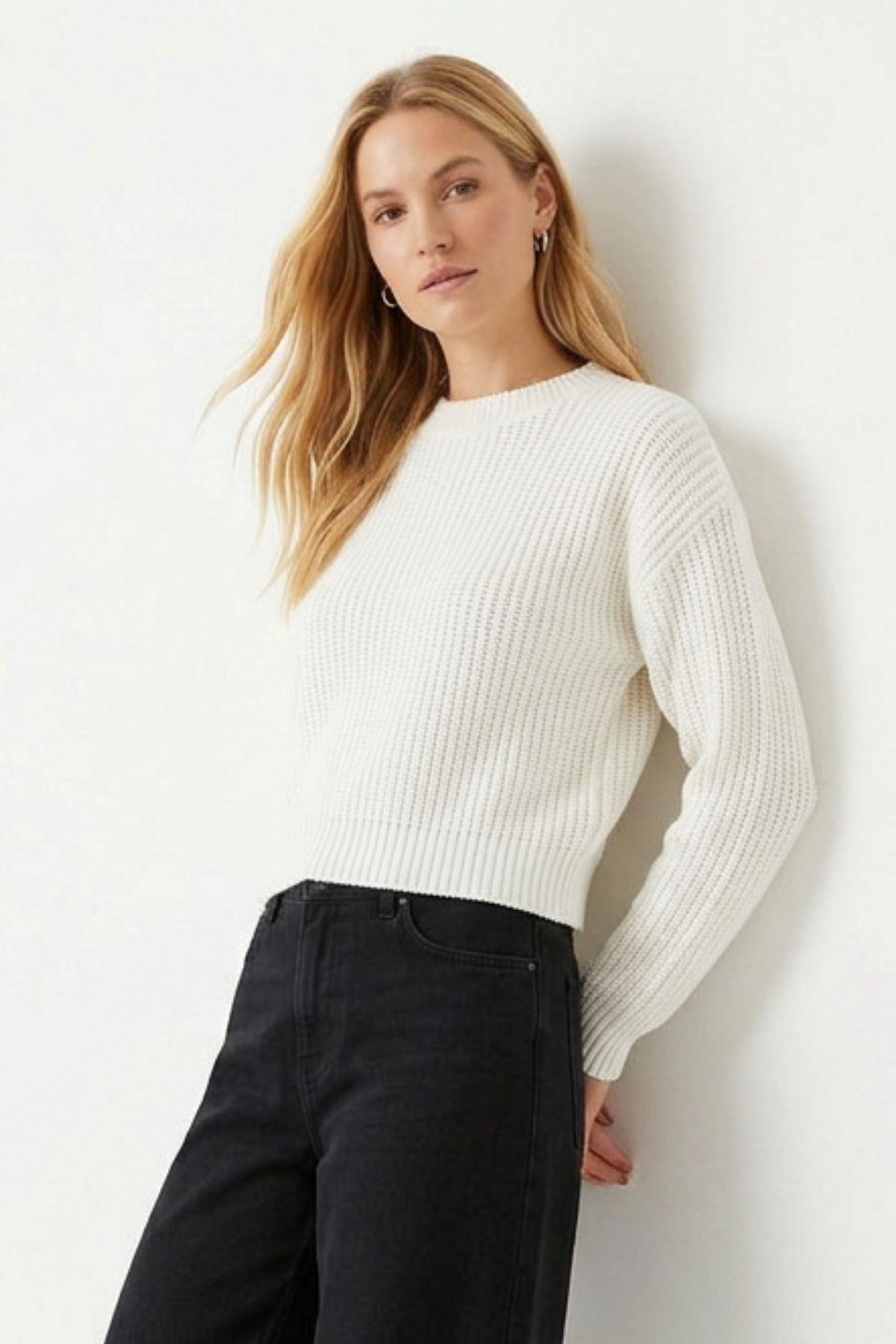 Kemik Bisiklet Yaka Uzun Kol Kazak 2122 - 3