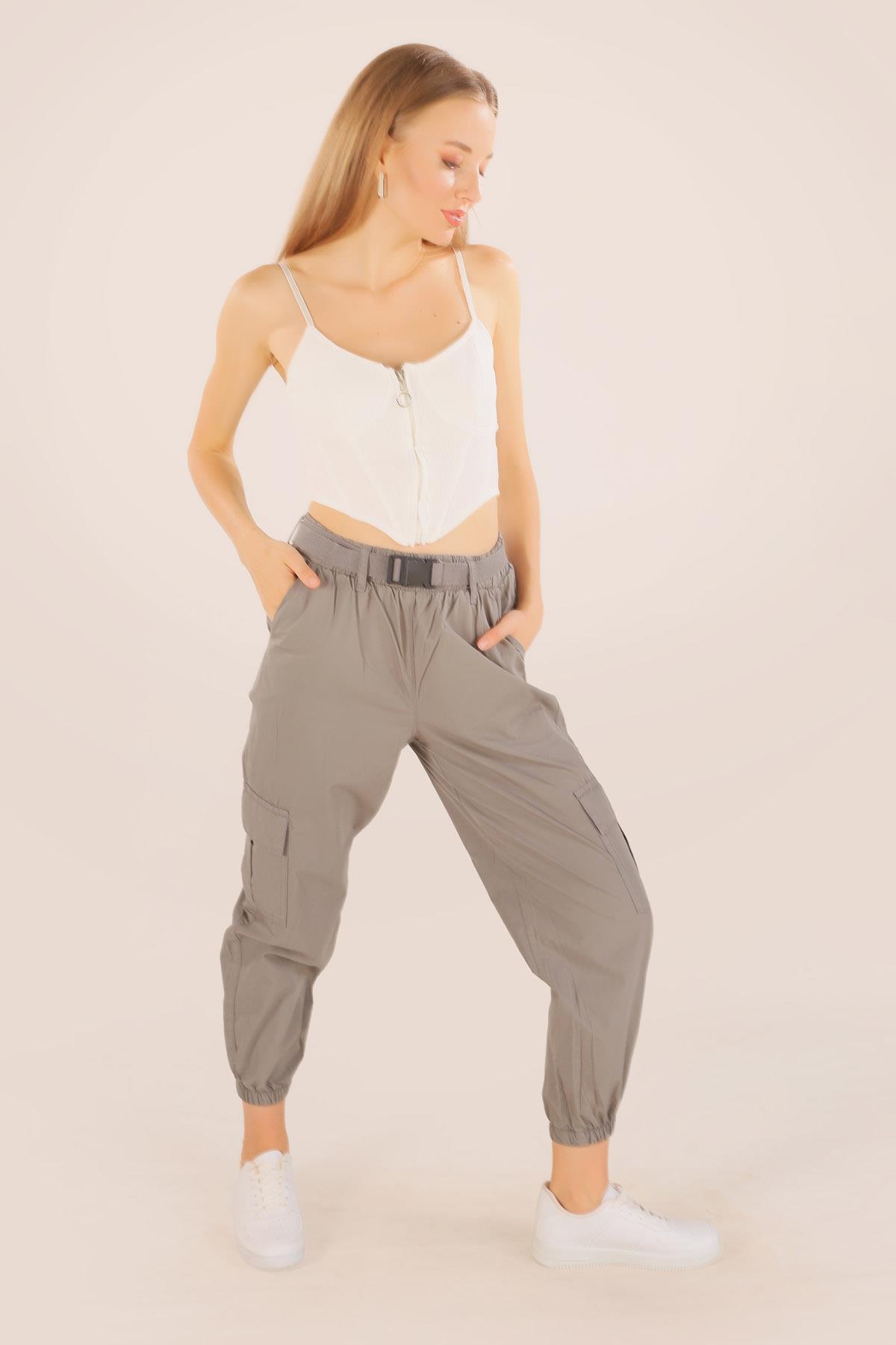 Antrasit Kemer Detay Paraşüt Pantolon 5031 - 3